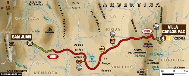Dakar 2015: Segunda etapa de Carlos Paz a San Juan