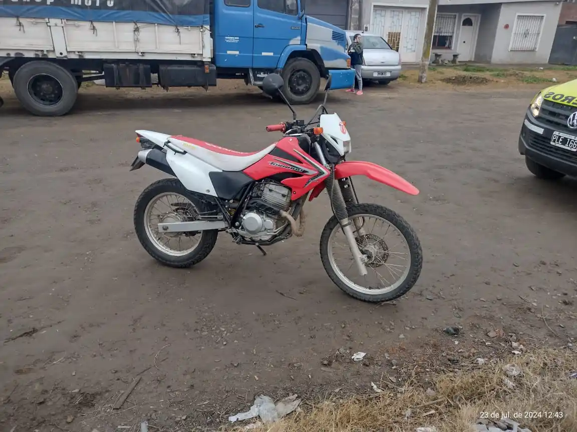 La motocicleta Honda Tornado colisionó con un perro en Neuquén y Paso.