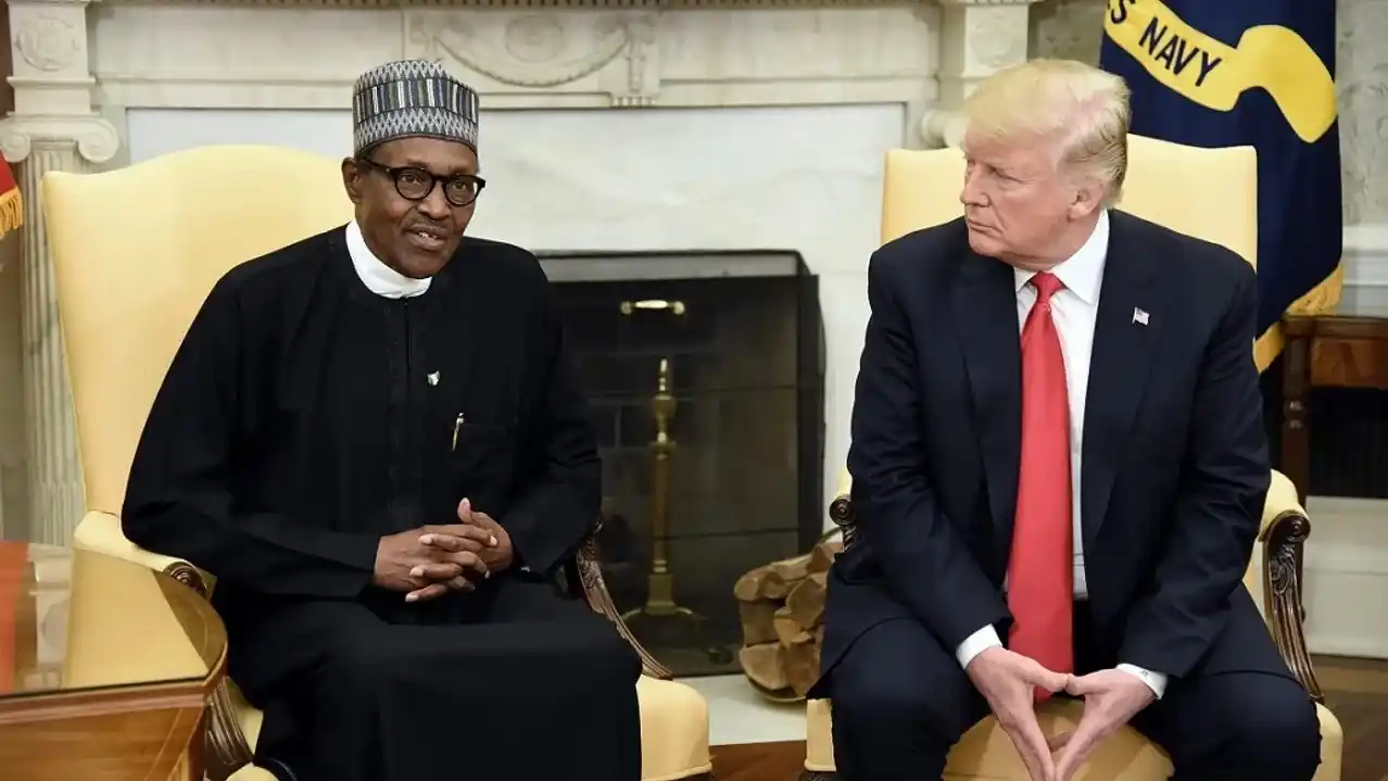 Trump junto al presidente de Nigeria, Bola Ahmed Tinubu.