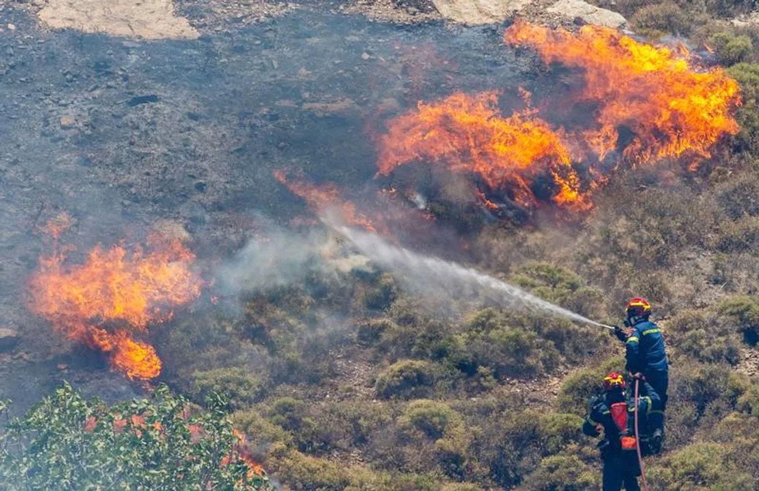 Incendios forestales cerca de Atenas dejaban cinco heridos