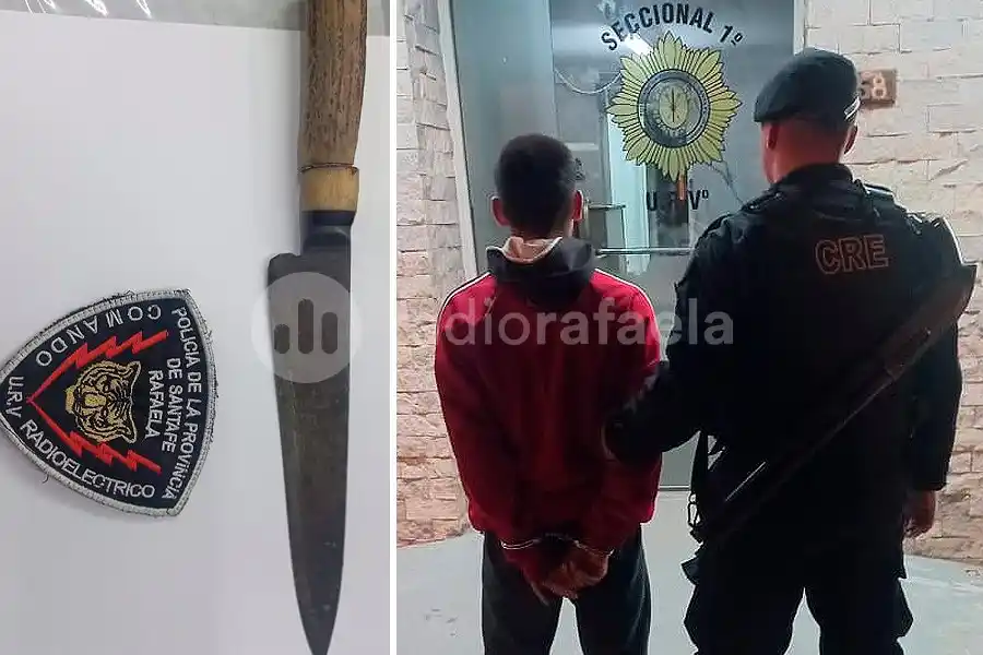 Lo atraparon con un cuchillo de más de 25cm en su mochila