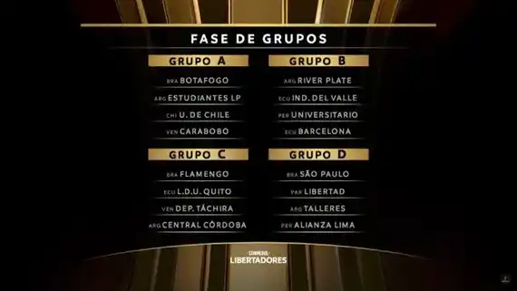 Se realizó el sorteo de la fase de grupos de la Copa Libertadores 2025