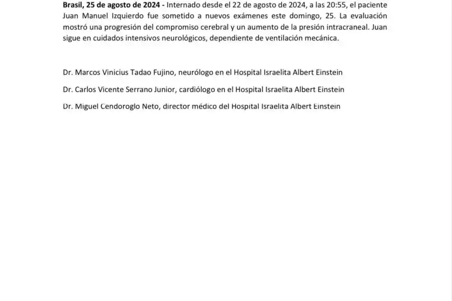 Parte médico sobre Juan Izquierda (@Nacional) 