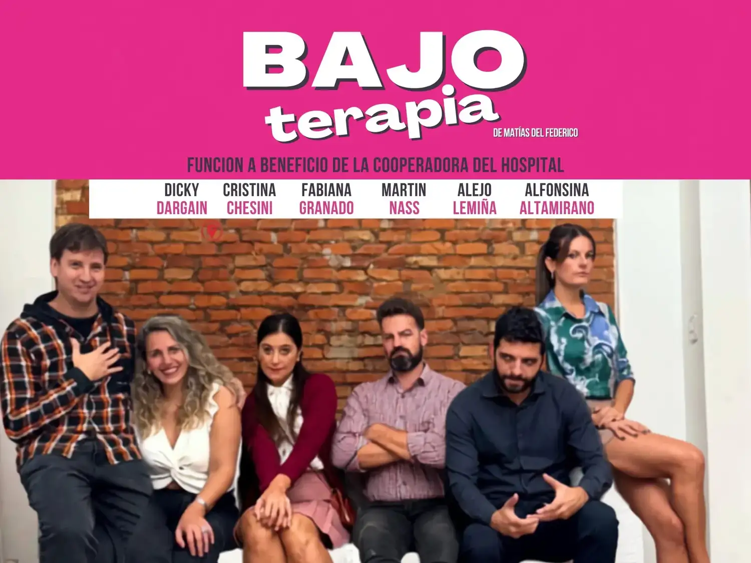 Teatro Italia: llega "Bajo Terapia", una comedia a beneficio de la Cooperadora del Hospital San Antonio