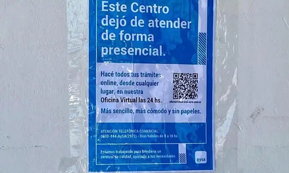 SCIPA se suma al rechazo por el cierre definitivo de la oficina de AySA