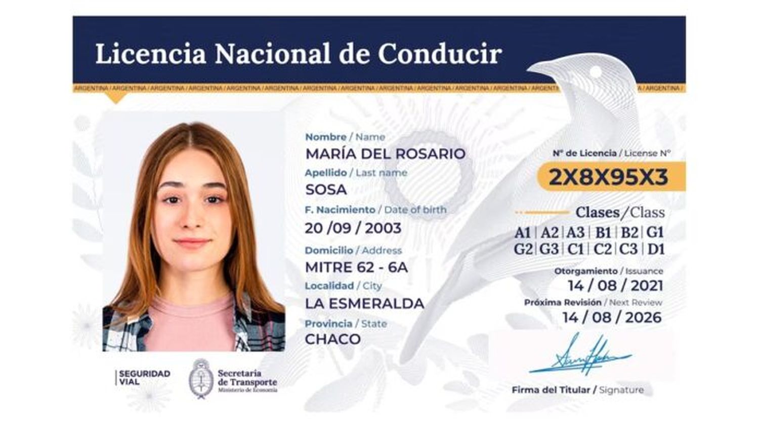 La nueva licencia de conducir.