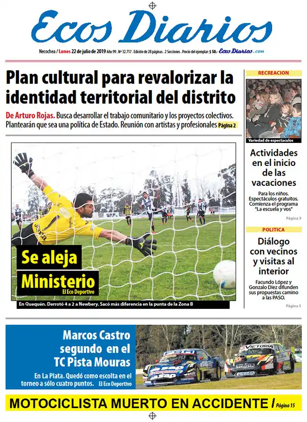 Tapa del 22 de julio de 2019