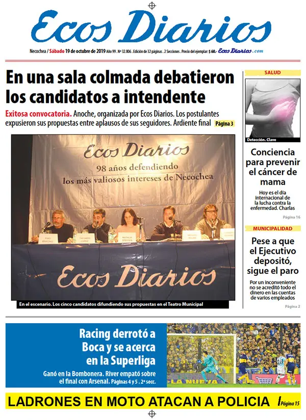 Tapa del 19 de octubre de 2019