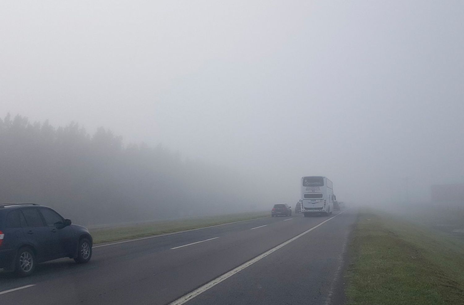 A pesar de la niebla, las rutas hacia la costa están muy transitadas