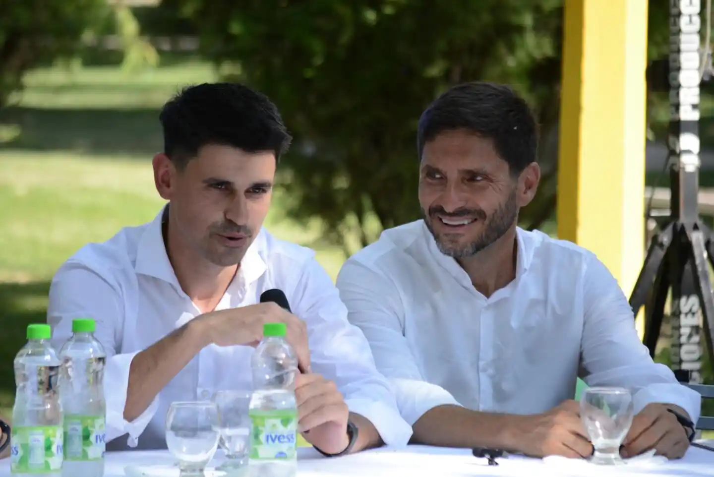 El presidente comunal Nabil Simonovich junto al gobernador Pullaro.