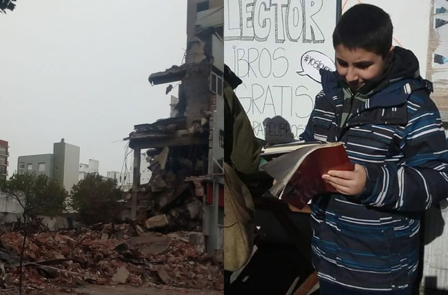 Perdió todo en el incendio y pudo rearmar la biblioteca para su hijo