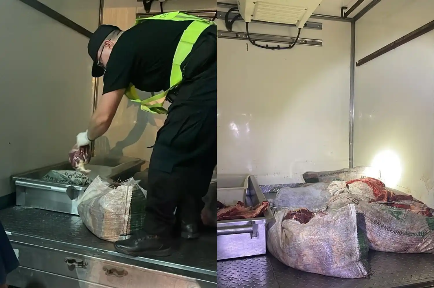 Clavó los frenos, giró e intentó esquivar el peaje: lo detuvieron con 360 kg de carne en RN19