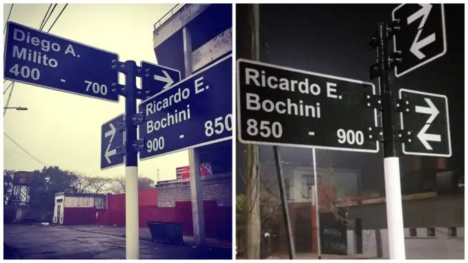 A pocas horas del homenaje, robaron el cartel de la calle Diego Milito