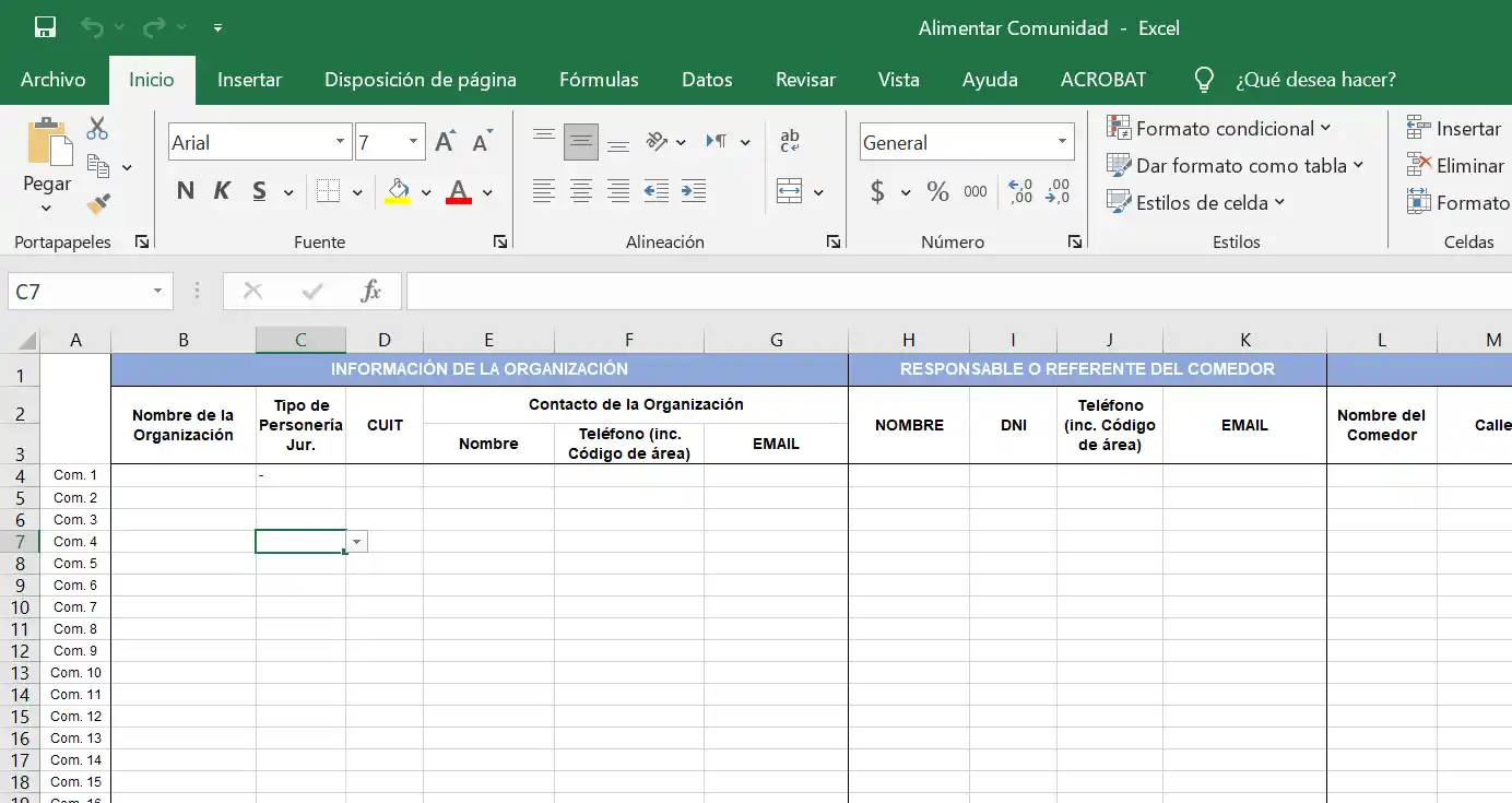 Las planillas que envía el gobierno de Milei a las organizaciones sociales