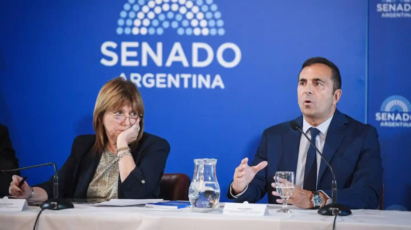 Bullrich junto al ministro de Trabajo, Julio Cordero.