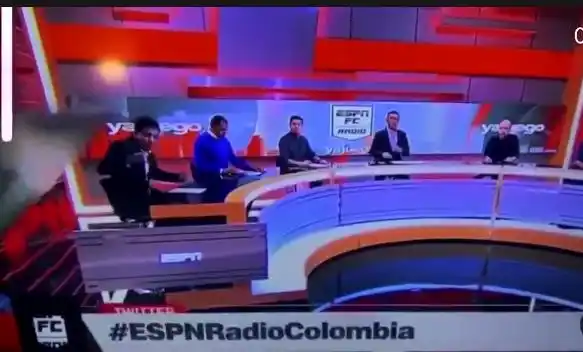 Increíble: una pantalla cayó encima de un periodista cuando estaban al aire