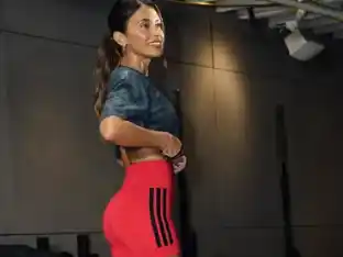 Antonela Roccuzzo lució su look deportivo