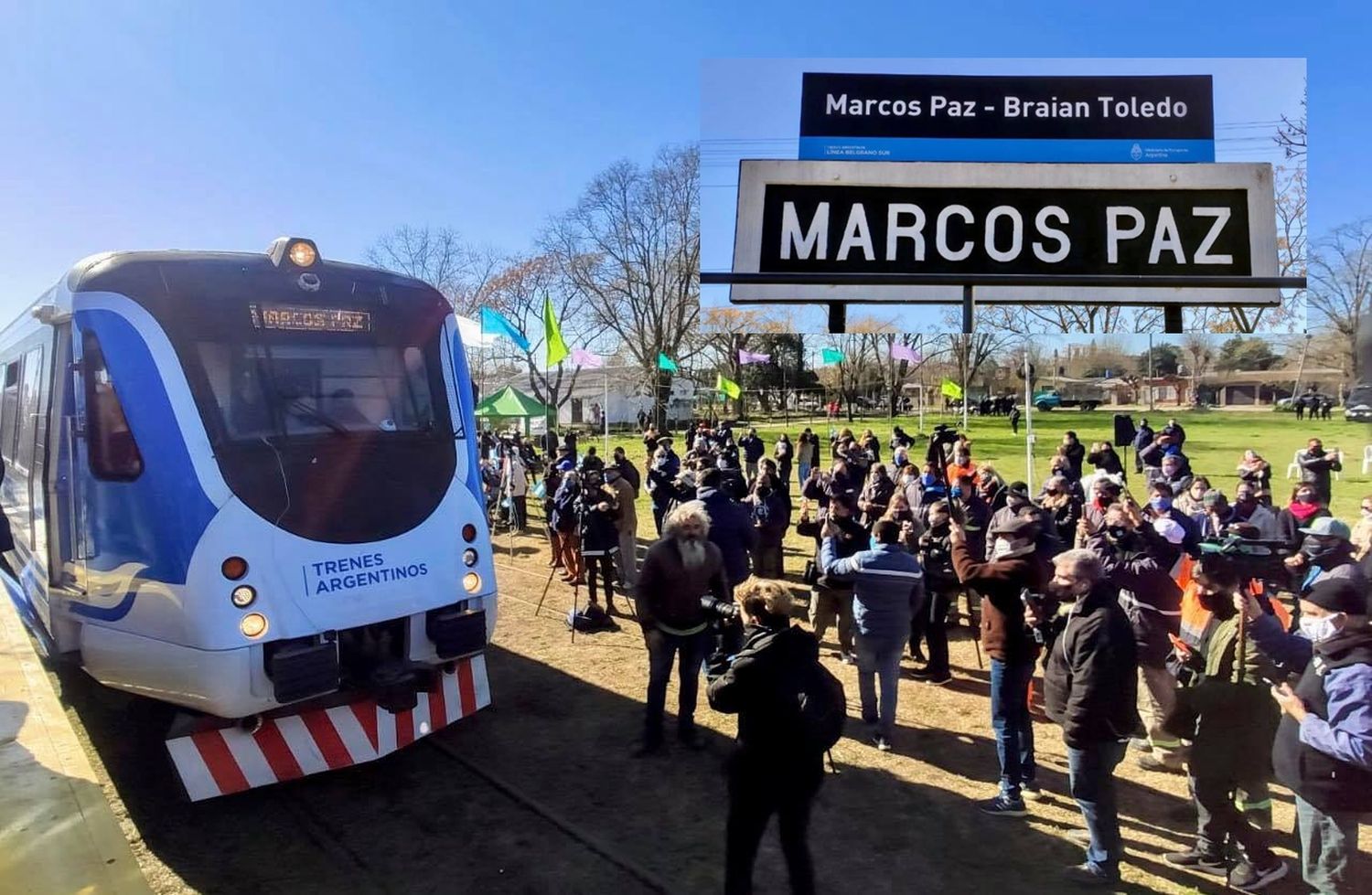 Regresó el servicio de tren a Marcos Paz tras 28 años: La estación se llamará Braian Toledo