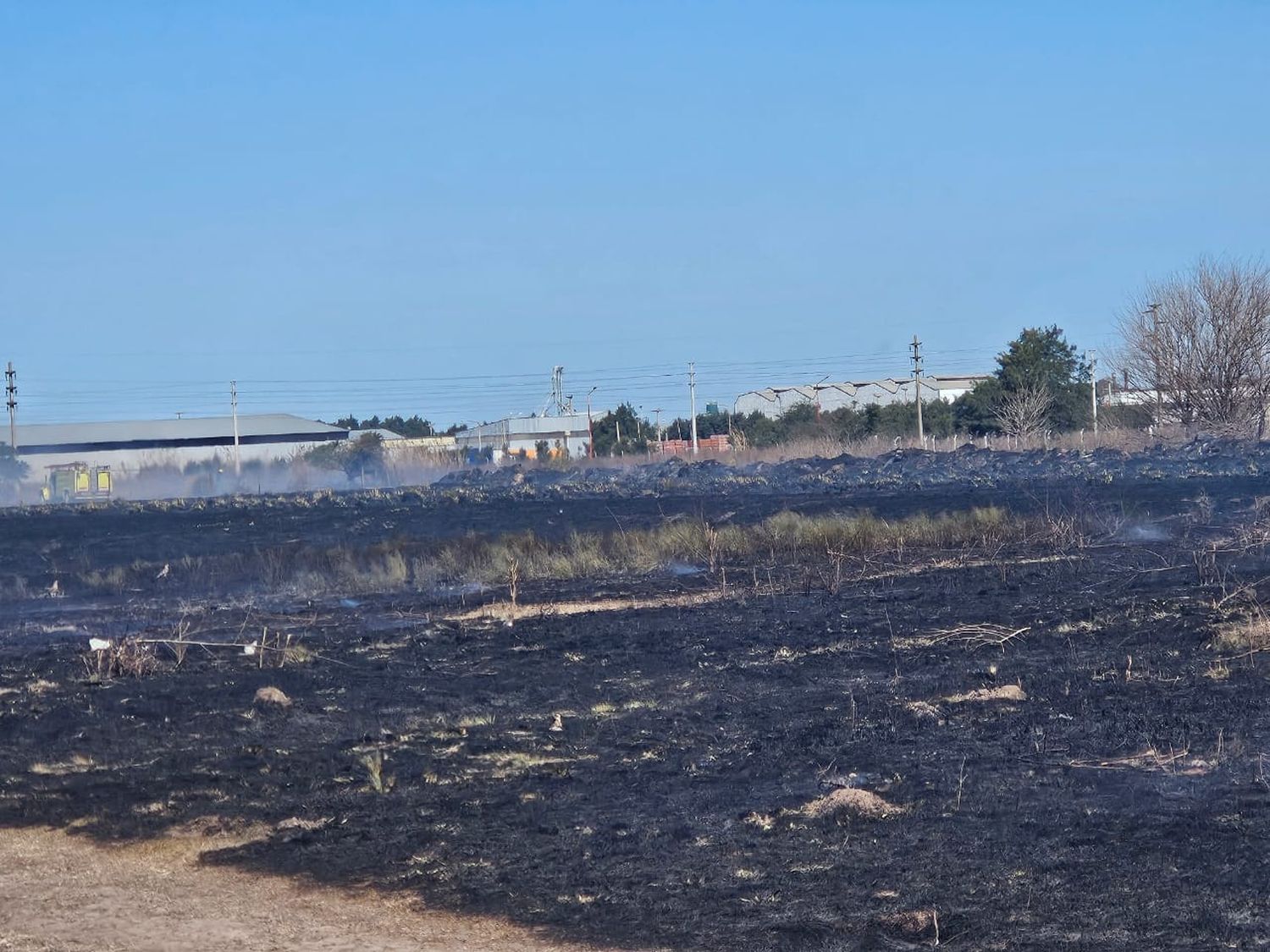 Uno de los focos apagados por los bomberos venadenses. Crédito: Bomberos de Venado Tuerto.