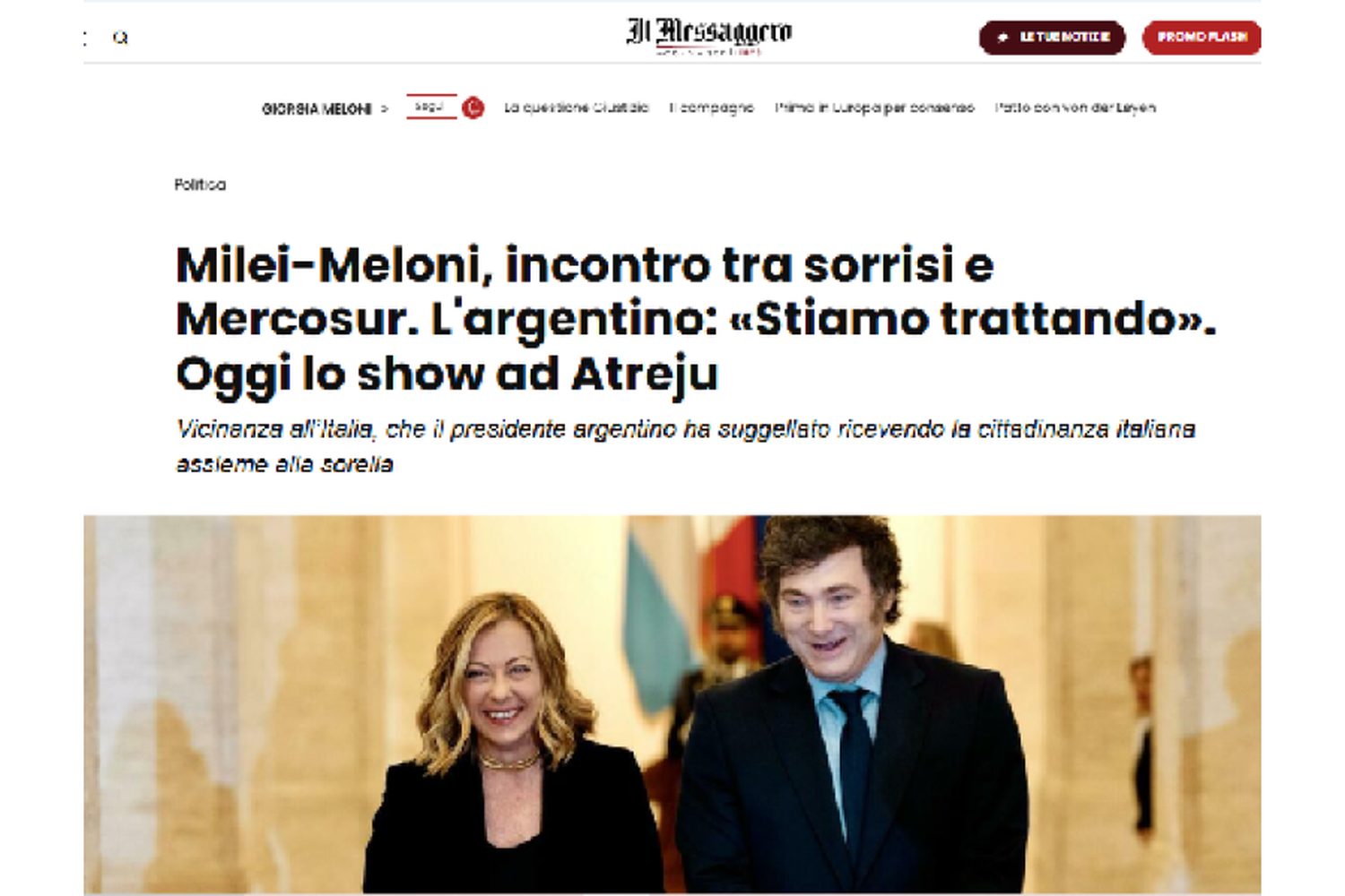 Il Messaggero dió a concer la noticia