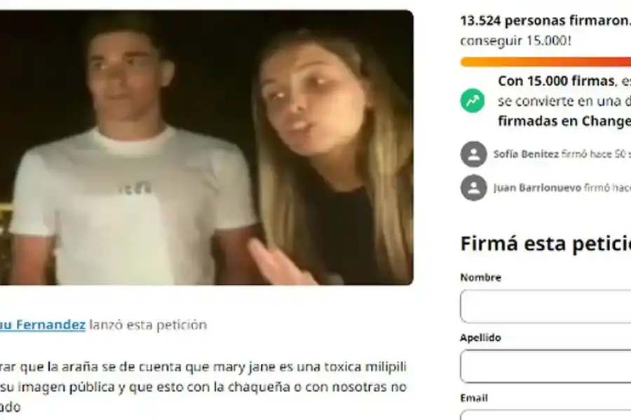 La página de change.org