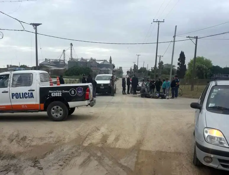 Motociclista resultó lesionado en un accidente de tránsito en Quequén