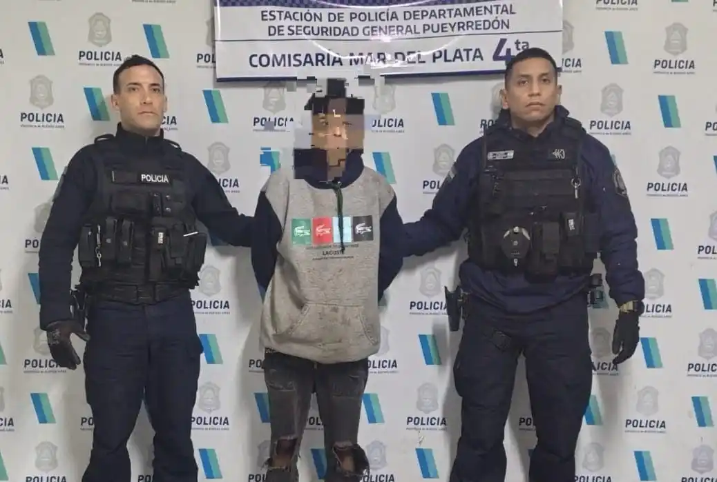 El joven delincuente intentó escapar escalando la reja de un comercio cercano.