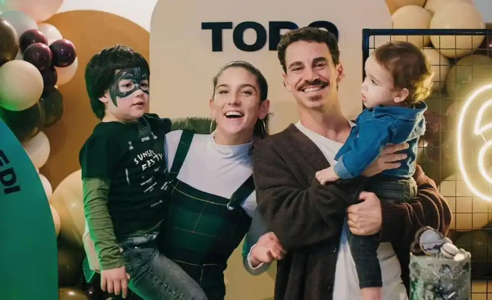 Juana Repetto con su familia