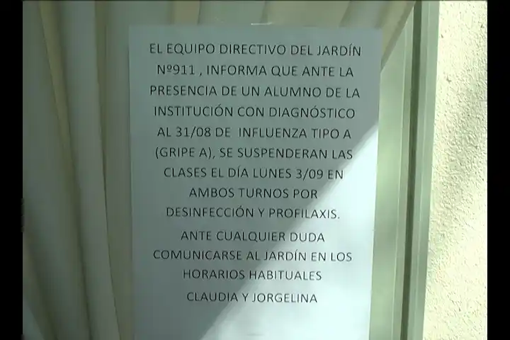 EL jardín nº 911 suspendió las clases por un caso de Gripe A. Mañana retoman la actividad.