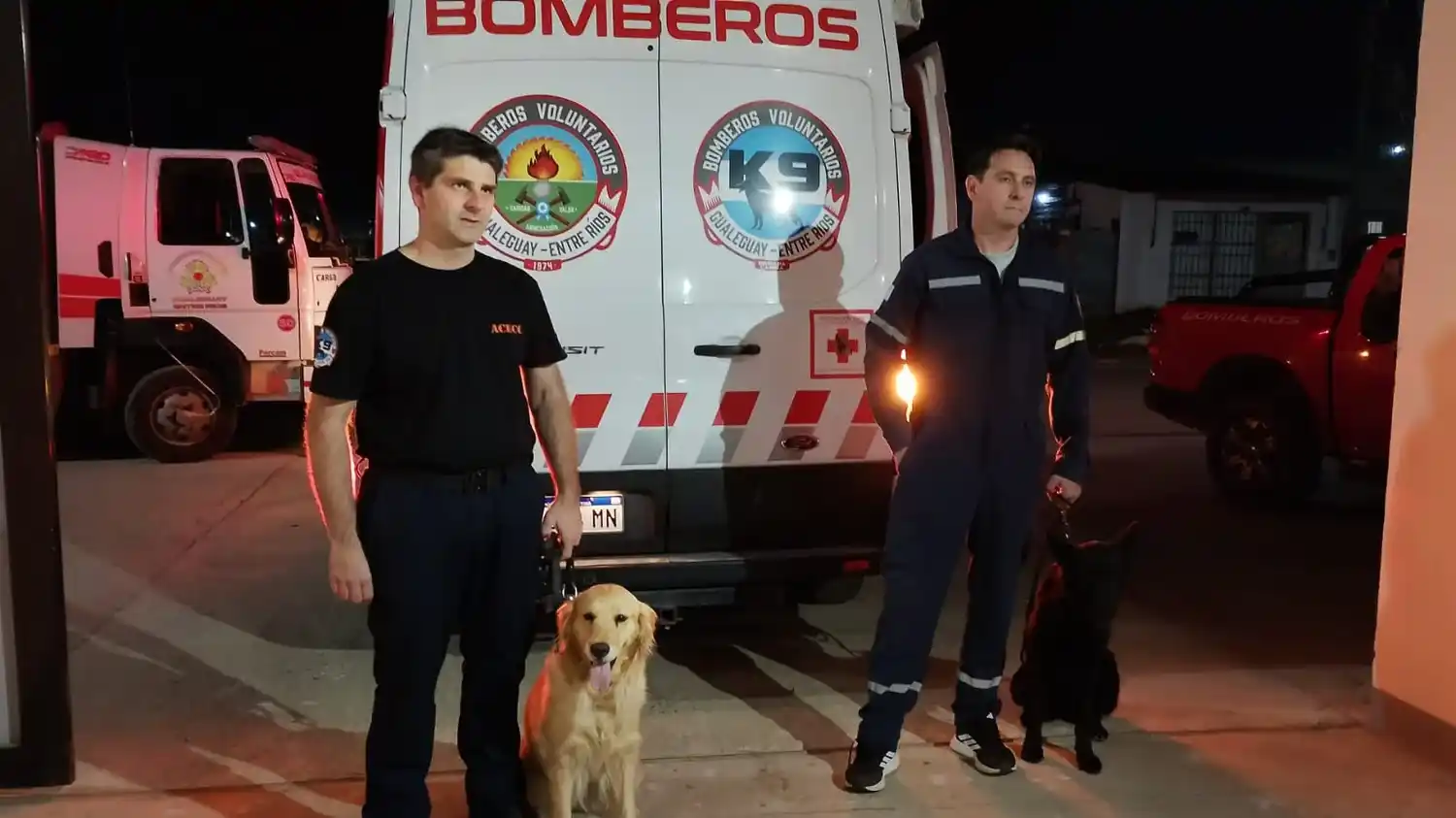 De Gualeguay al epicentro del desastre: los bomberos que viajan con sus perras a rescatar vidas en Venezuela