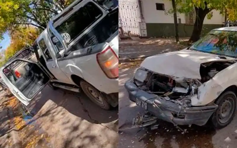Choque en cadena en Pellegrini y Urraco: “El colectivo frenó de golpe y uno no llegó a frenar”