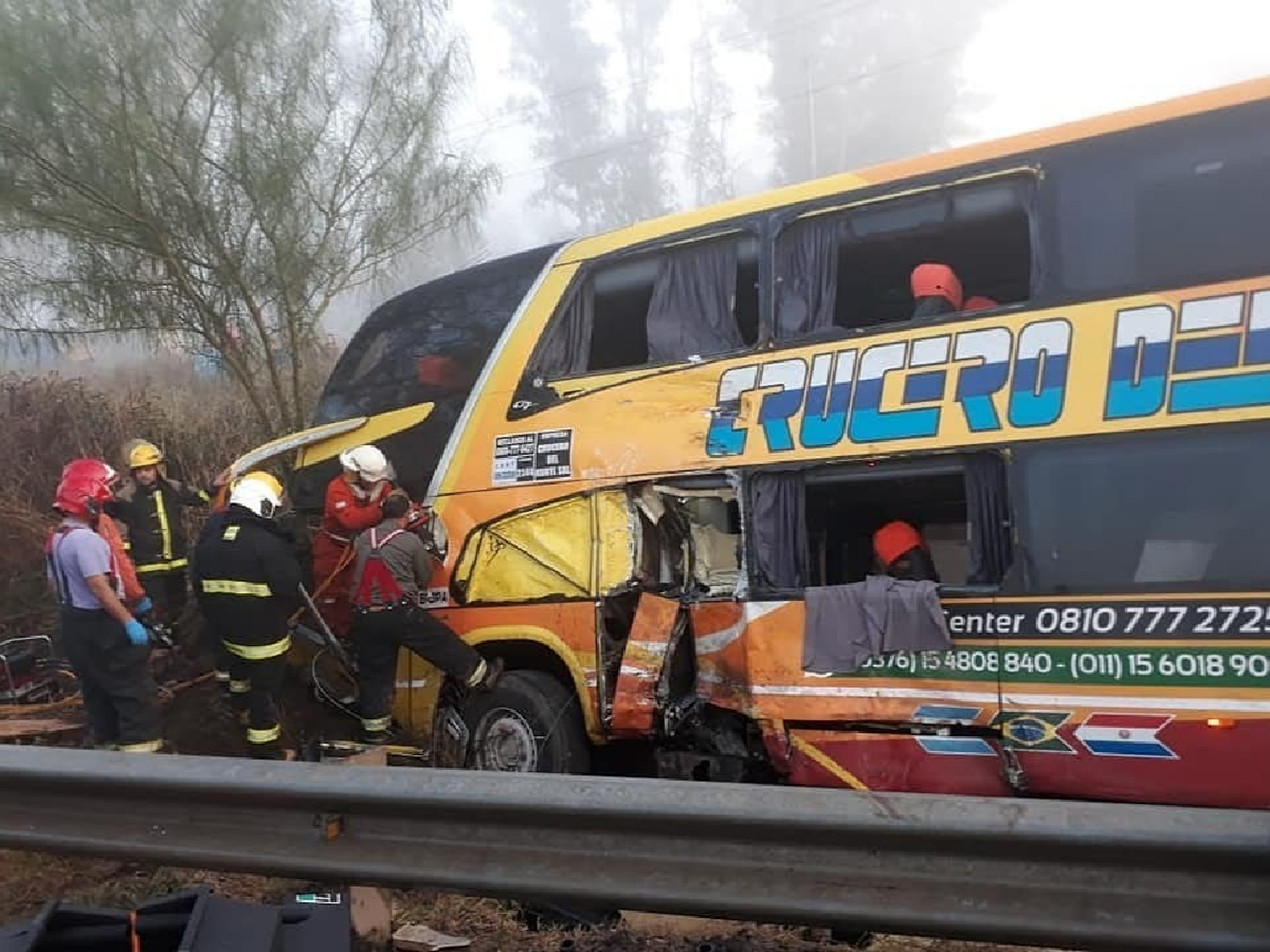 Murió una pasajera y ya son tres los fallecidos por choque de colectivo en La Francia