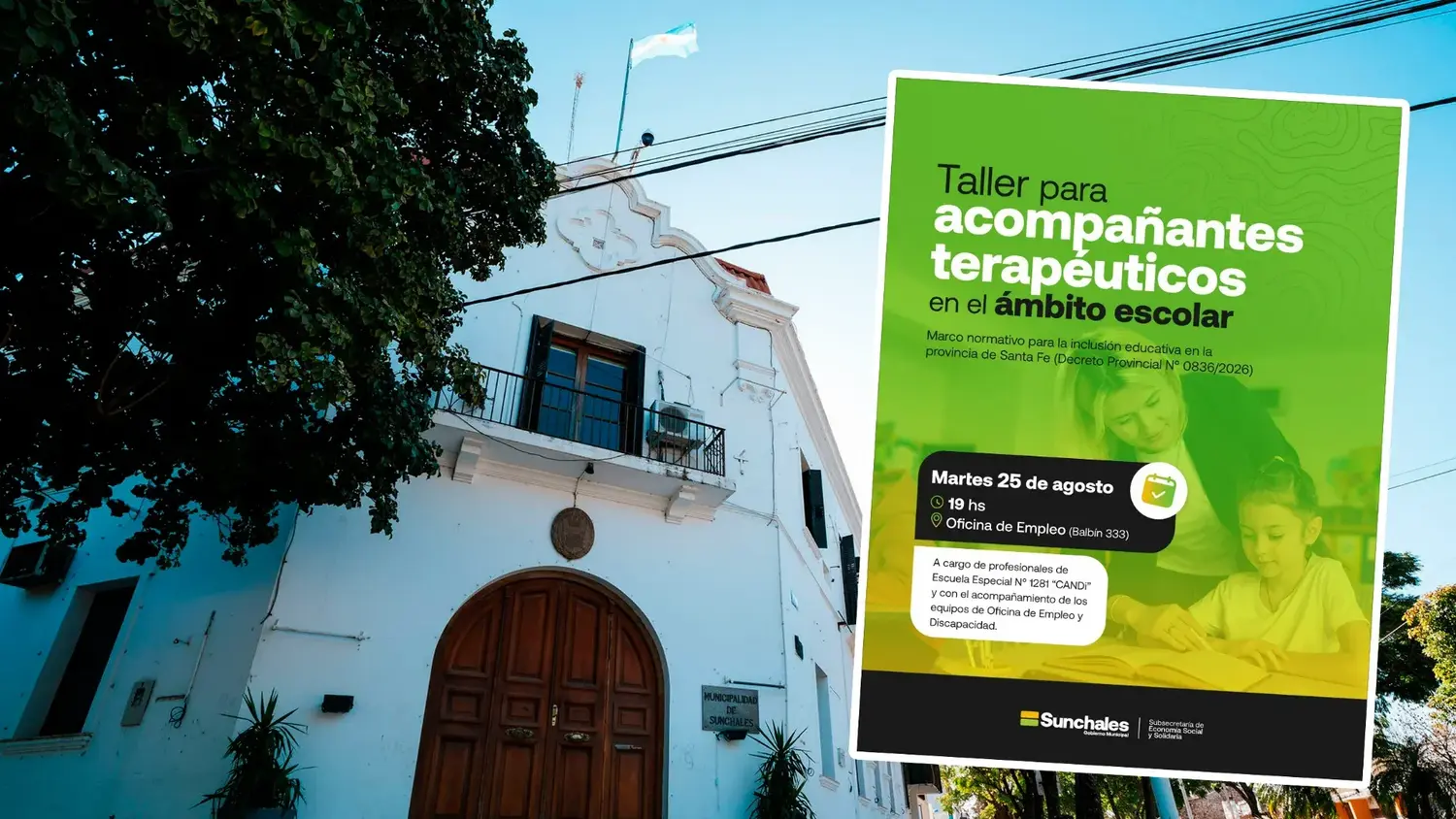 Sunchales brindará un taller para acompañantes terapéuticos que trabajan en el ámbito escolar