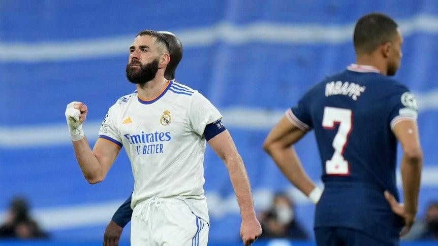 �0pica noche para Benzema y Real Madrid: el PSG de Messi, afuera