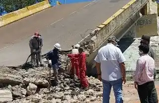 Empezó demolición de puente colapsado (+fotos)