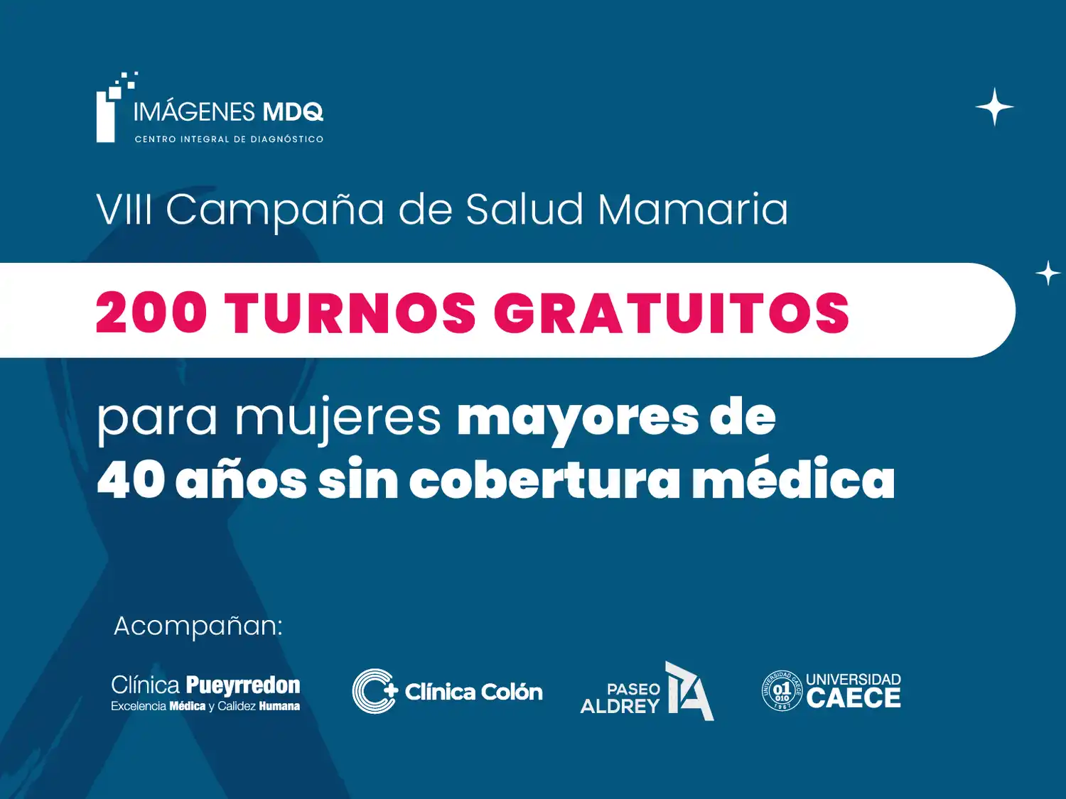 Los turnos serán dados a aquellas mujeres que asistan el 6 de octubre a las 18 a una jornada informativa en el Centro Cultural Aldrey.