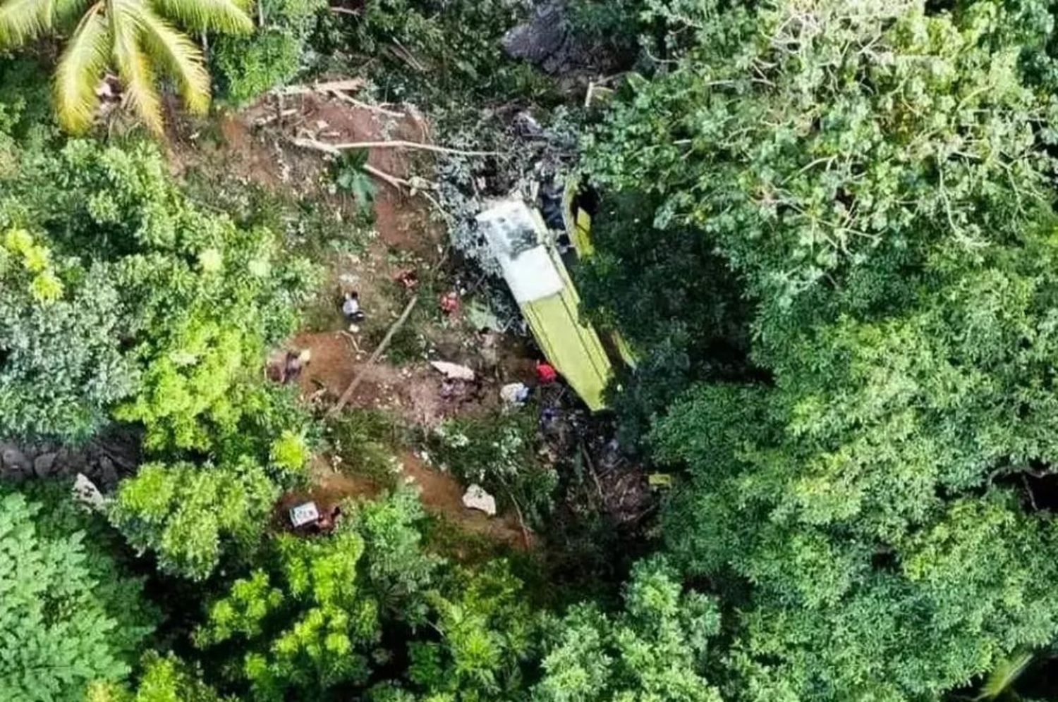 "Es una carretera montañosa, así que el bus se precipitó desde la altura. Por eso el impacto causó tantas bajas", explicó Roderick Train, funcionario.