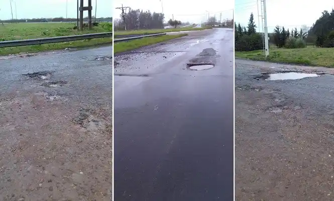 Reclamo de trabajadores del Parque Industrial por el estado del acceso sur