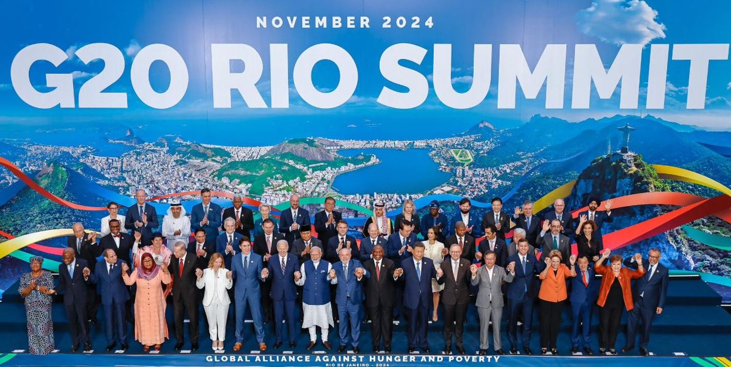 Javier Milei fue el único presidente que no estuvo presente en la foto final del G20