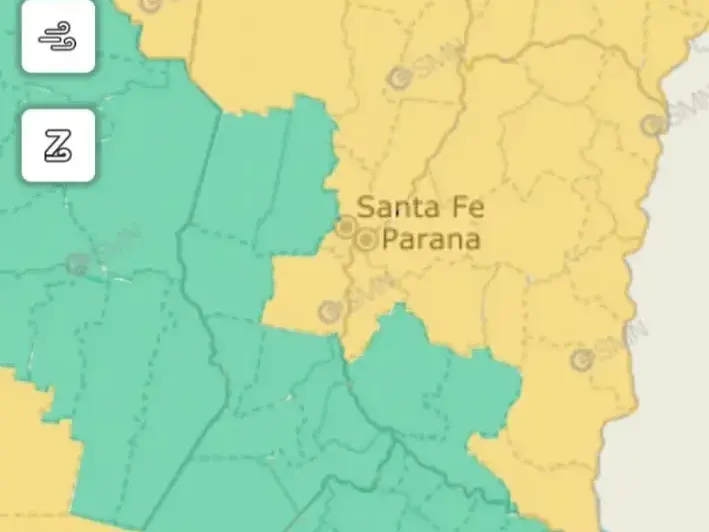 Continúa el alerta amarilla por tormentas para  hoy martes en Entre Ríos
