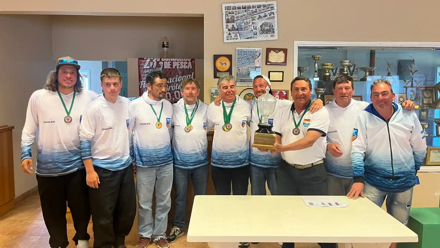La delegación de Necopesca, con el primer puesto en Villa Gesell