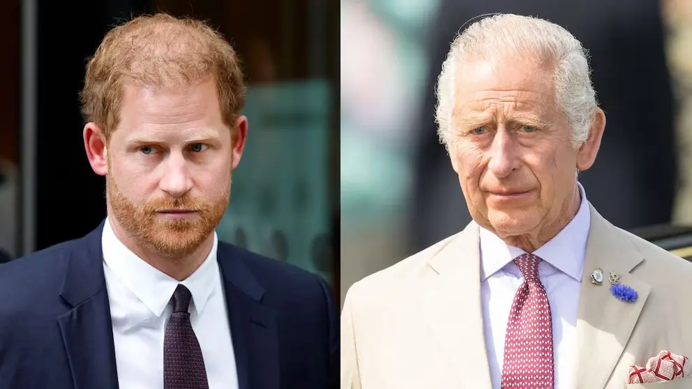 El rey Carlos III y su hijo pequeño, el príncipe Harry (Getty Images).