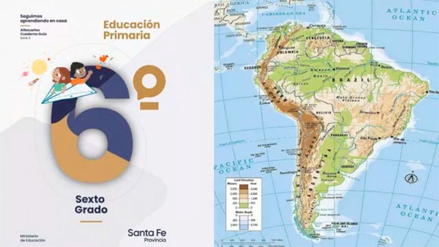 Polémica por cuadernillo con mapa que atribuye las Malvinas al Reino Unido