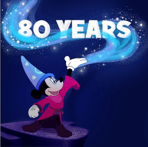 Mickey Mouse en "Fantasía" es uno de los clásicos de Hollywood. Foto: Instagram