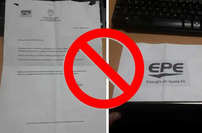 Estafa: la EPE alerta sobre notas falsas para «revisiones del medidor»