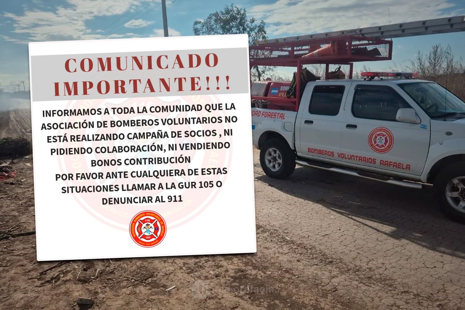 Bomberos Voluntarios alertaron por intentos de estafa en Rafaela y pidieron denunciar casos sospechosos