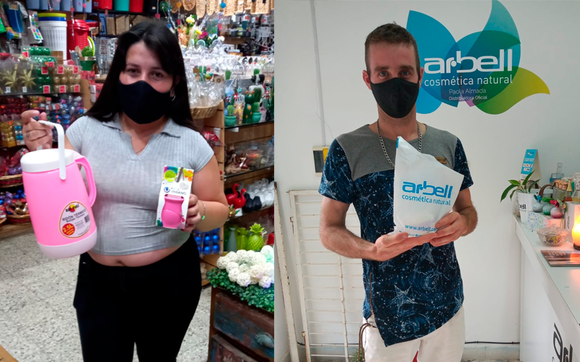Agustina y Franco retiraron sus premios de La Bomba y Arbell
