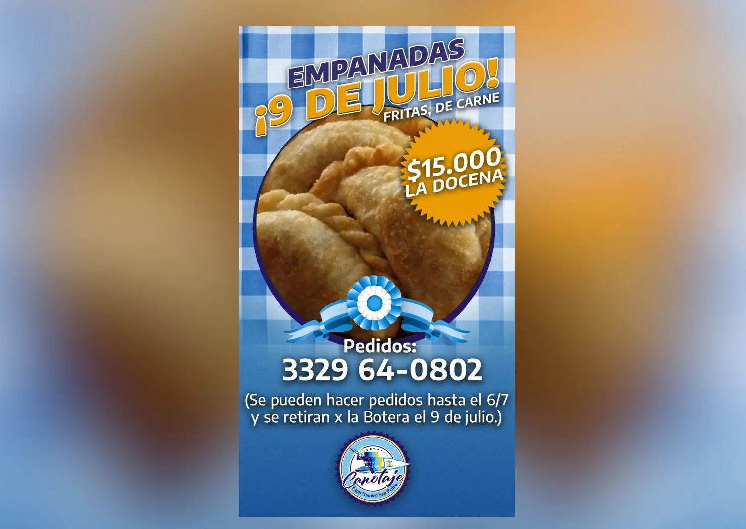 Venta de empanadas a beneficio del grupo de canotaje del Club Náutico