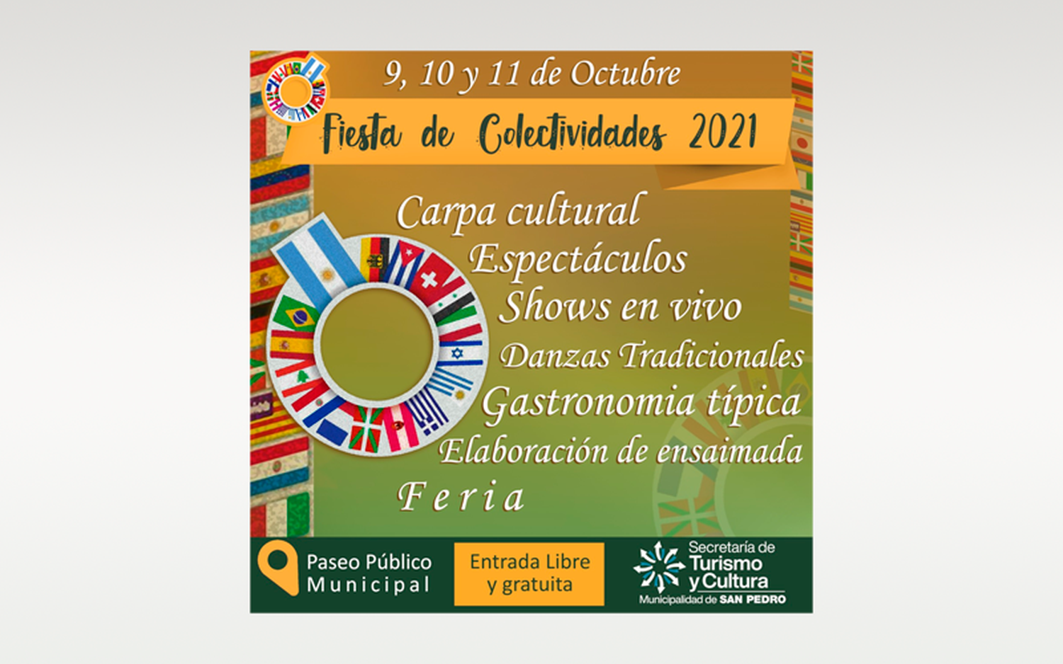 9, 10 y 11 de octubre: Fiesta de las Colectividades 2021