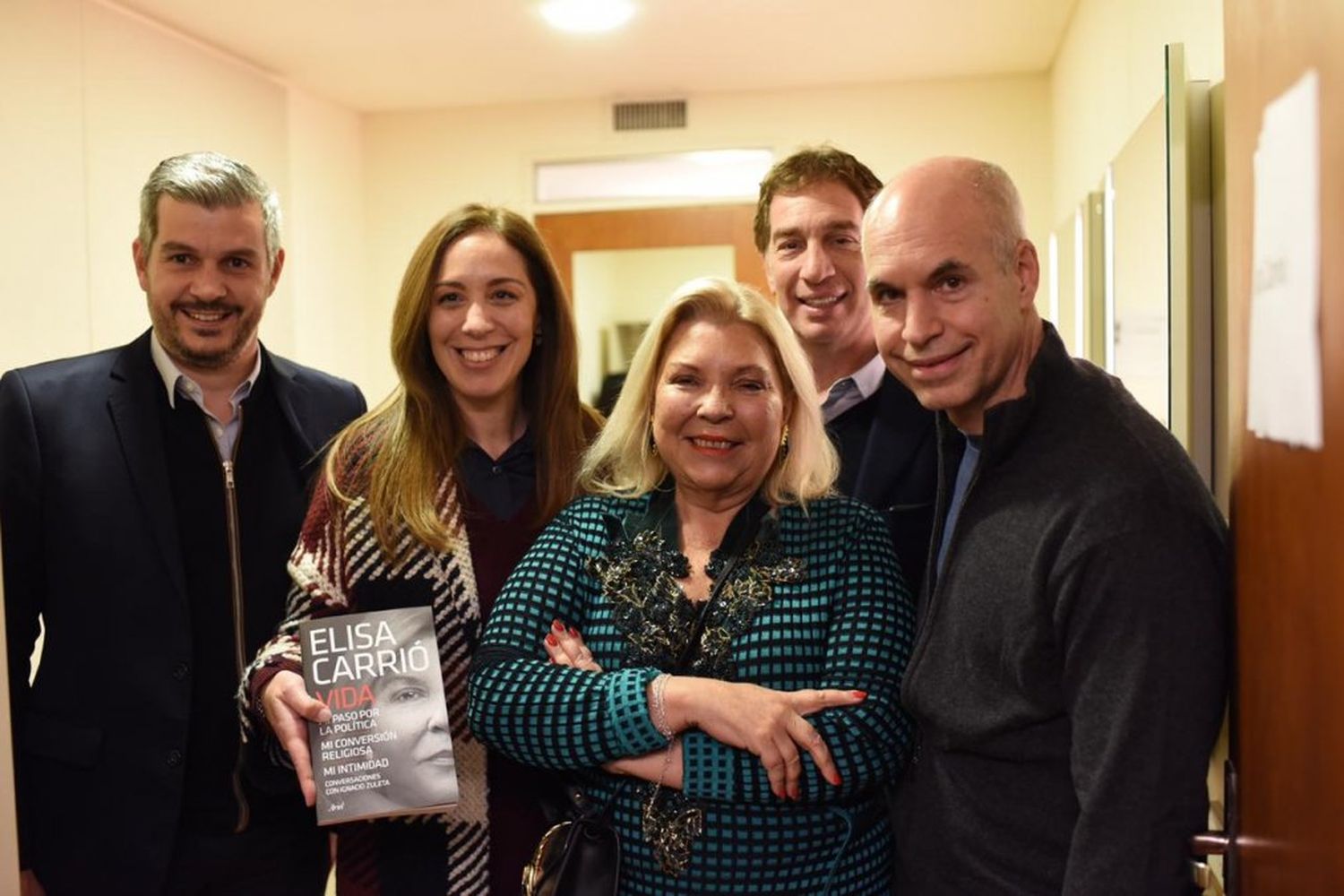 Marcos Peña, María Eugenia Vidal,  Diego Santilli y Horacio Rodríguez Larreta, junto a Lilita 